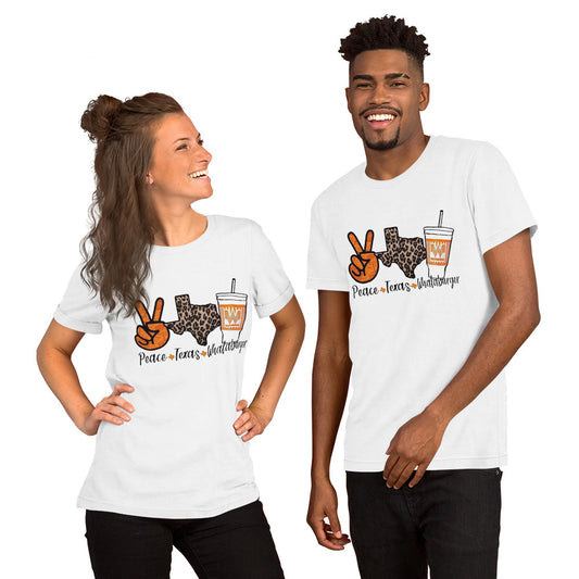 “Peace, Texas, Whataburger” Unisex t-shirt
